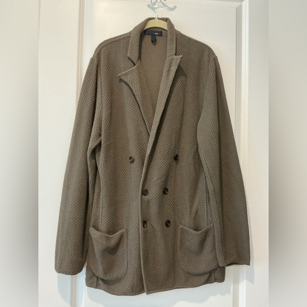 Lardini Waffle Knit Double Breasted Blazer Jacket